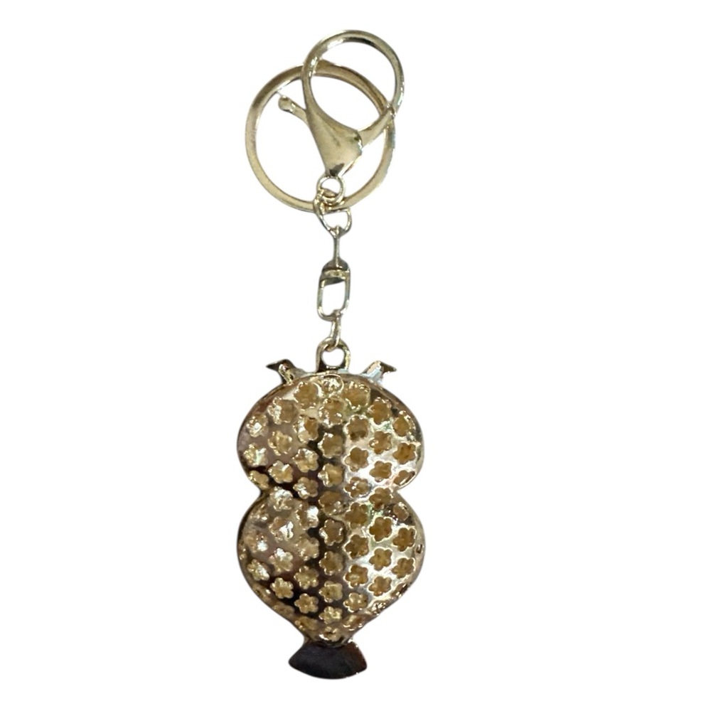 Gold and Silver Owl Keychain - Picture 2 of 2